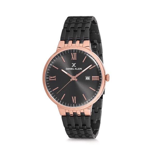 Relógio Analógico Daniel Klein Premium Dk12242-1 Preto e Rosa Ouro
