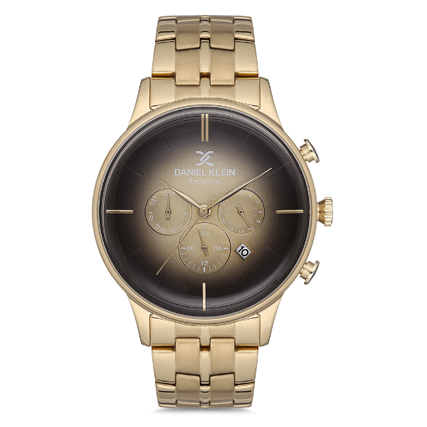 Relógio Analógico Masculino Daniel Klein Dk.1.12703-5 Exclusive Gents Pulseira de Aço Inoxidável Dourado