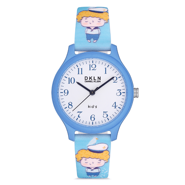 Relógio Analógico Daniel Klein Dk.1.12765-2 Dkln Kids Pulseira de Silicone Azul Claro