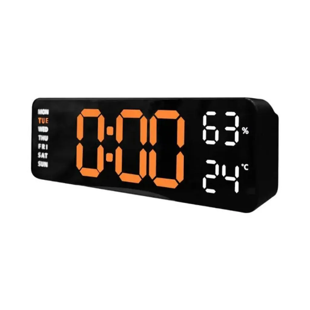 Relógio Digital Despertador Satellite Ac-T6861 Laranja