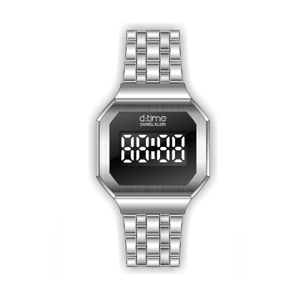 Relógio Digital Feminino Daniel Klein Dk.1.12464-1 Prata e Preto