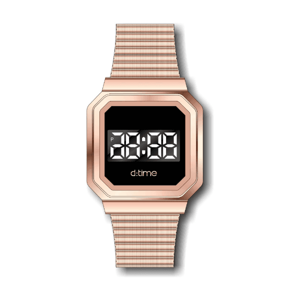 Relógio Digital Masculino Daniel Klein D Time Dk.1.12323-2 Rosa Ouro
