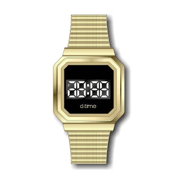 Relógio Digital Masculino Daniel Klein D Time Dk.1.12323-3 Dourado
