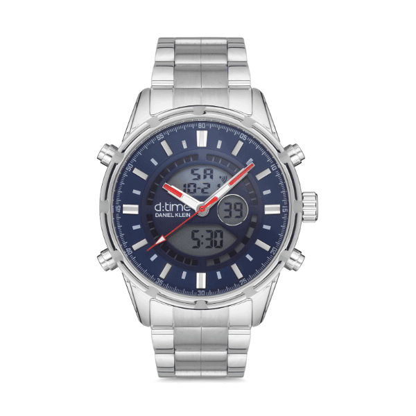 Relógio Digital Masculino Daniel Klein Dk.1.12634-3 Prata/Azul