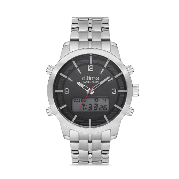 Relógio Digital Masculino Daniel Klein D:Time Dk.1.12641-2 Prata/Preto