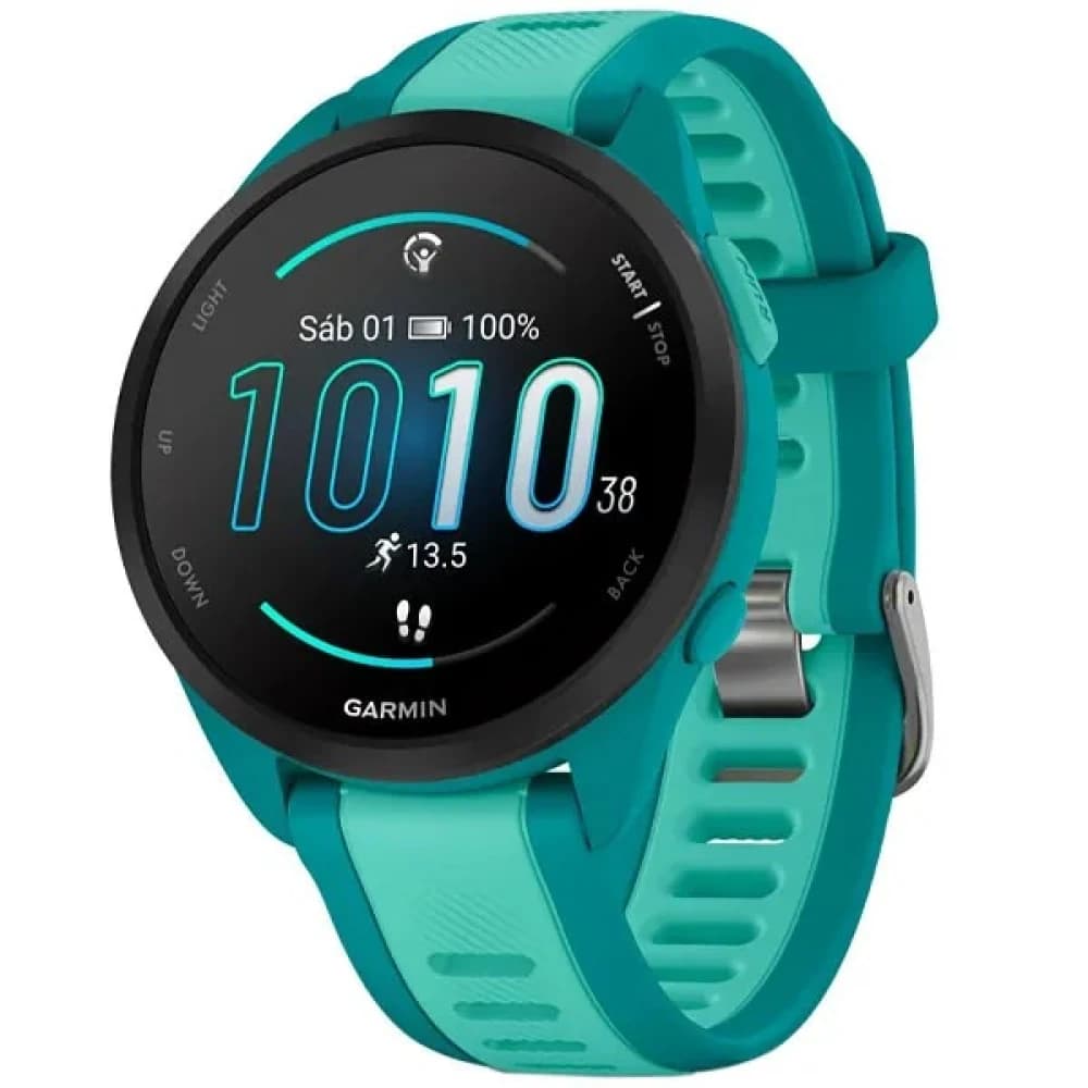 Relógio Garmin Forerunner 165 Music com GPS Bluetooth Verde Turquesa Aqua