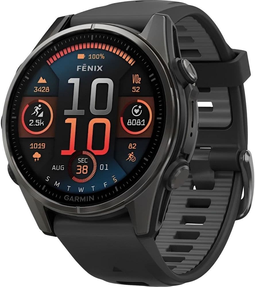 Relógio GPS Garmin Fenix 8 43MM Amoled Safira Carbono Cinza/Titânio Preto