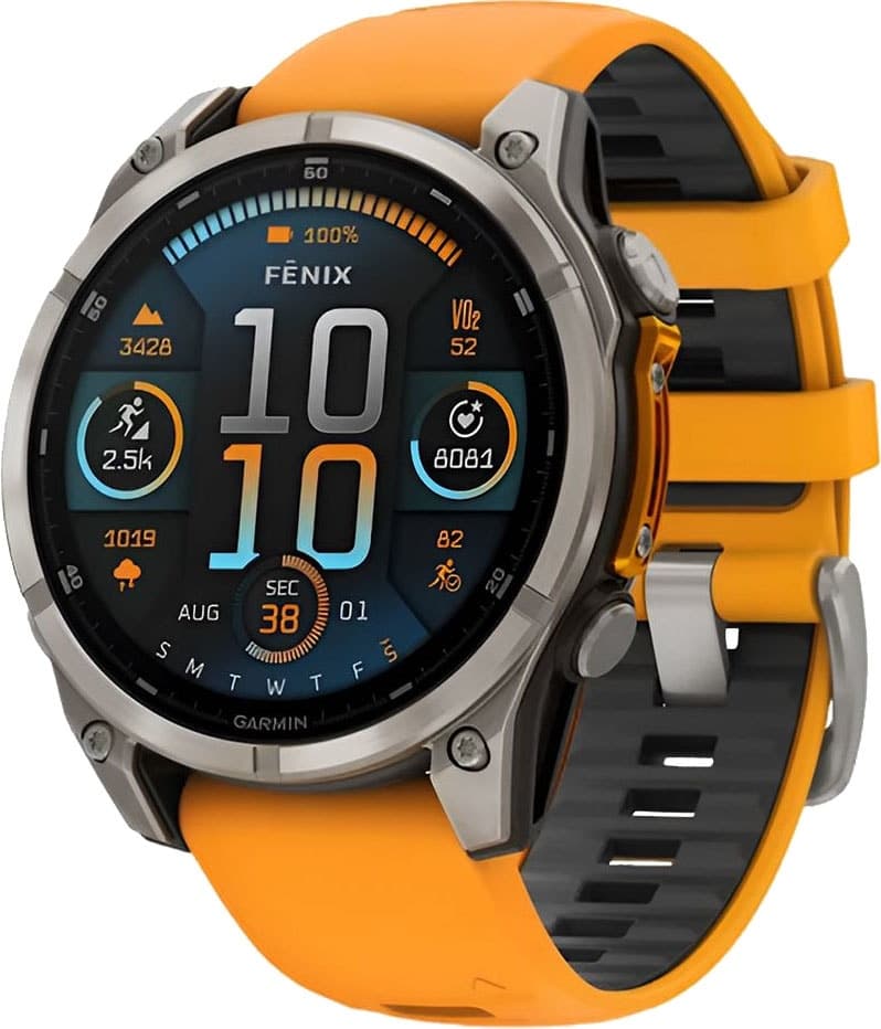 Relógio GPS Garmin Fenix 8 47MM Amoled Laranja