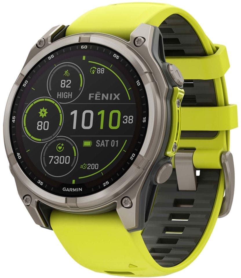 Relógio GPS Garmin Fenix 8 Solar Sapphire 47MM Titanium/Yellow