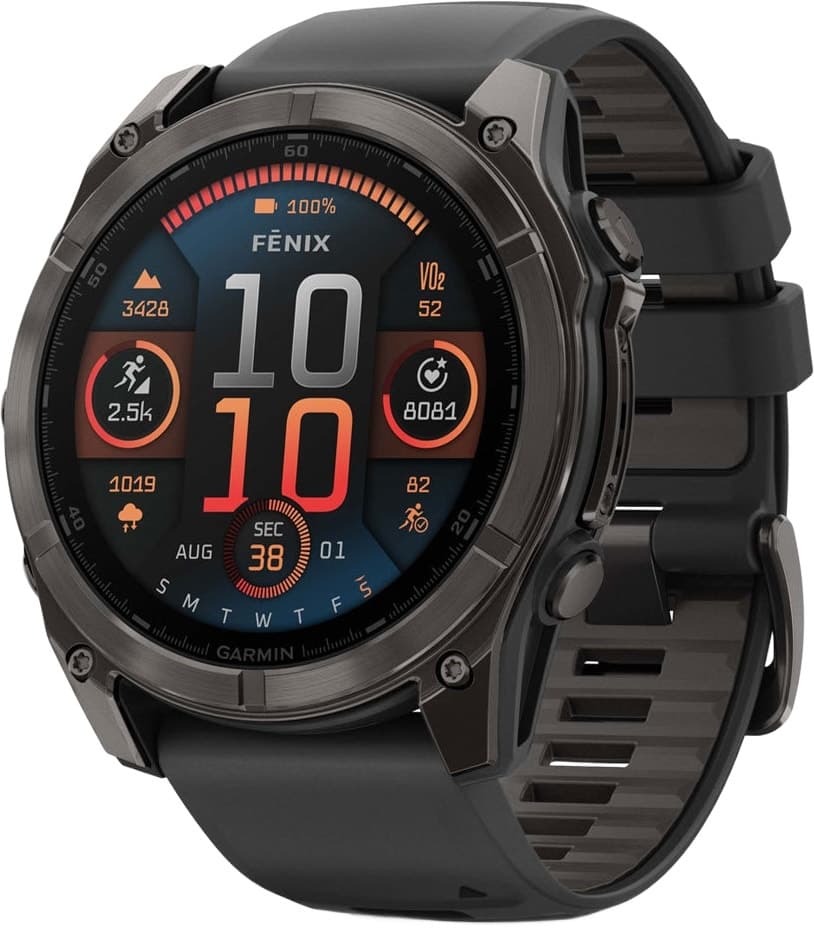 Relógio GPS Garmin Fenix 8 51MM Amoled Safira Carbono Cinza Titânio Dlc
