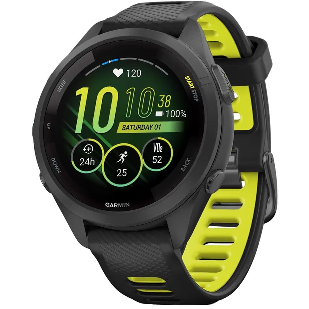Relógio GPS Garmin Forerunner 265S Amoled Preto/Amarelo