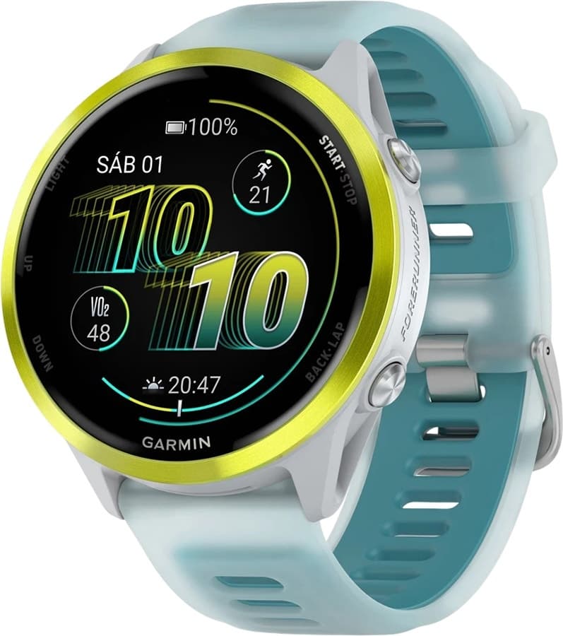 Relógio GPS Garmin Forerunner 570 47MM Amarelo/Turquesa
