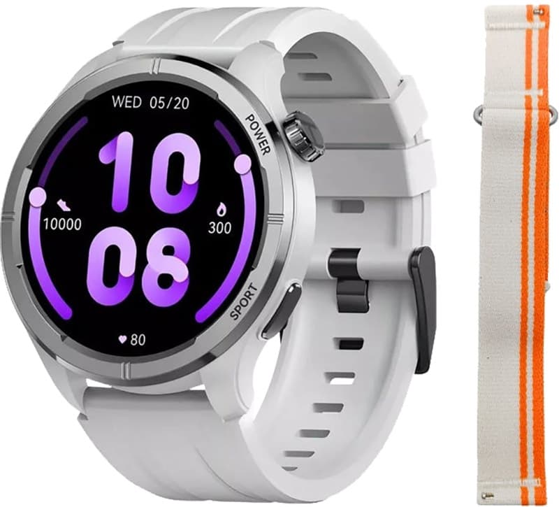 Relógio Haylou Solar Neo Hf008 Prateado + Pulseira Bege