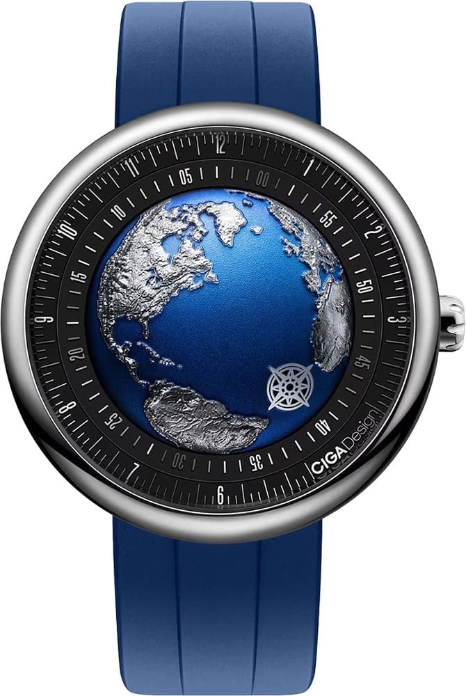 Relógio Masculino Ciga Design U039-Tu01-W6U Automatic Watch Series Blue Planet Ll Atlantic