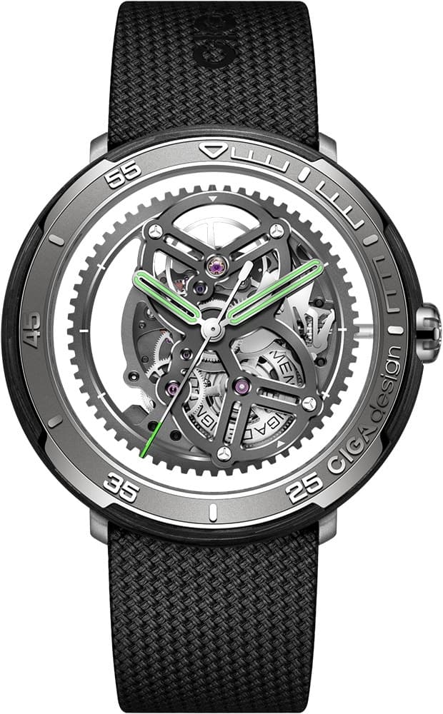 Relógio Masculino Ciga Design V011-Tcgr-6B Skeleton Automático Vector Carbon Fiber