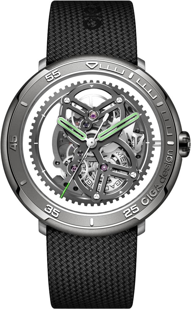 Relógio Masculino Ciga Design V011-Tigr-6B Skeleton Automático Caixa Titânio