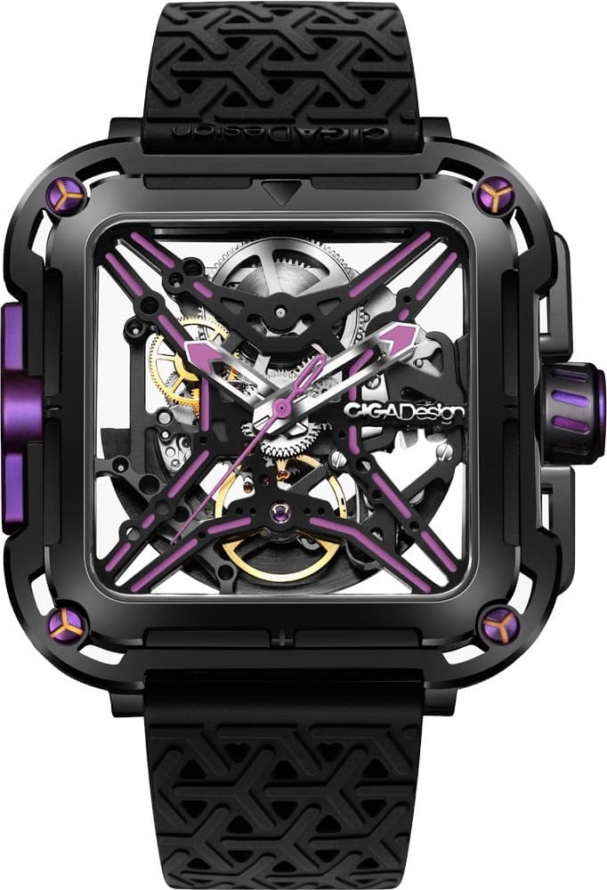 Relógio Masculino Ciga Design X011-Blpl-W5BK Skeleton Automático EDGE-Gorilla Roxo