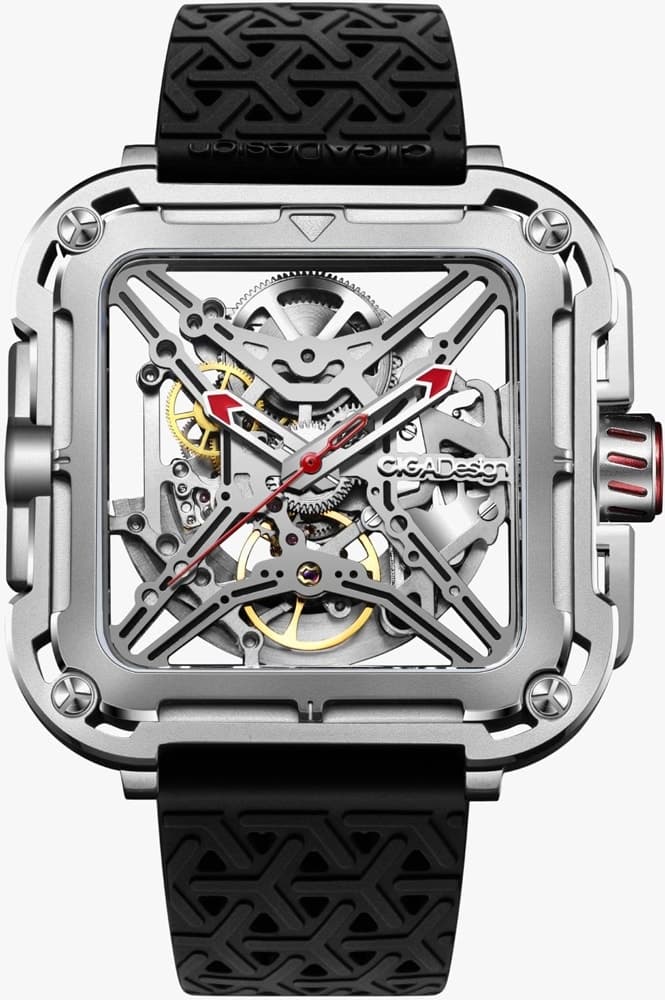 Relógio Masculino Ciga Design X011-Sisi-W5BK Skeleton Automatic Watch EDGE-Gorilla Silver