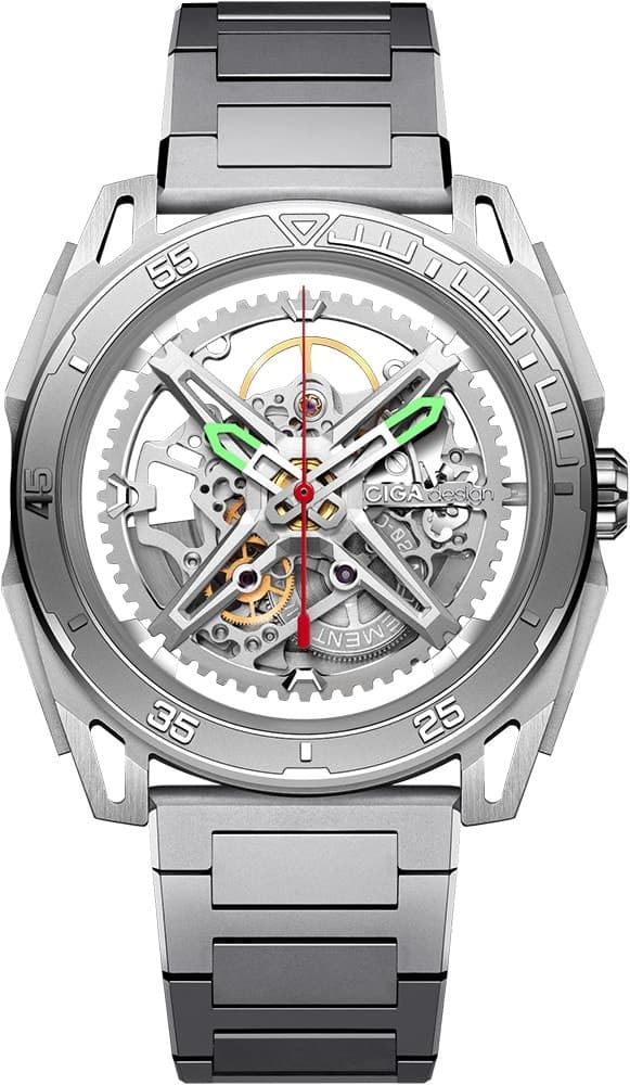 Relógio Masculino Ciga Design Z039-Ss01-1S Skeleton Automatic Watch Edge-Falcon Prateado