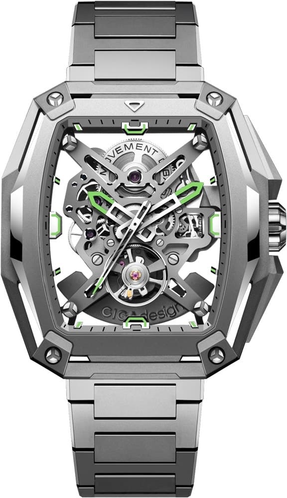 Relógio Masculino Ciga Design Z041-Tt01-1T Skeleton Automático EDGE-Hunter Prateado