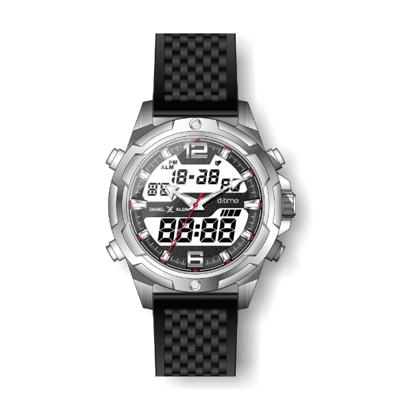 Relógio Masculino Digital Daniel Klein D:Time Dk.1.12489-1 Prata e Preto