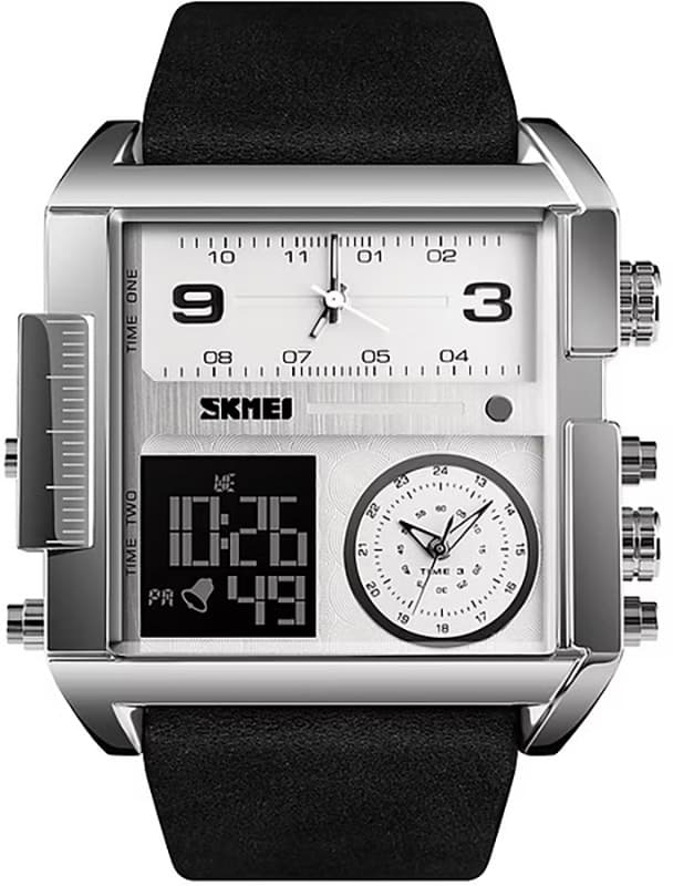 Relógio Skmei 1391 Prateado Preto - Masculino
