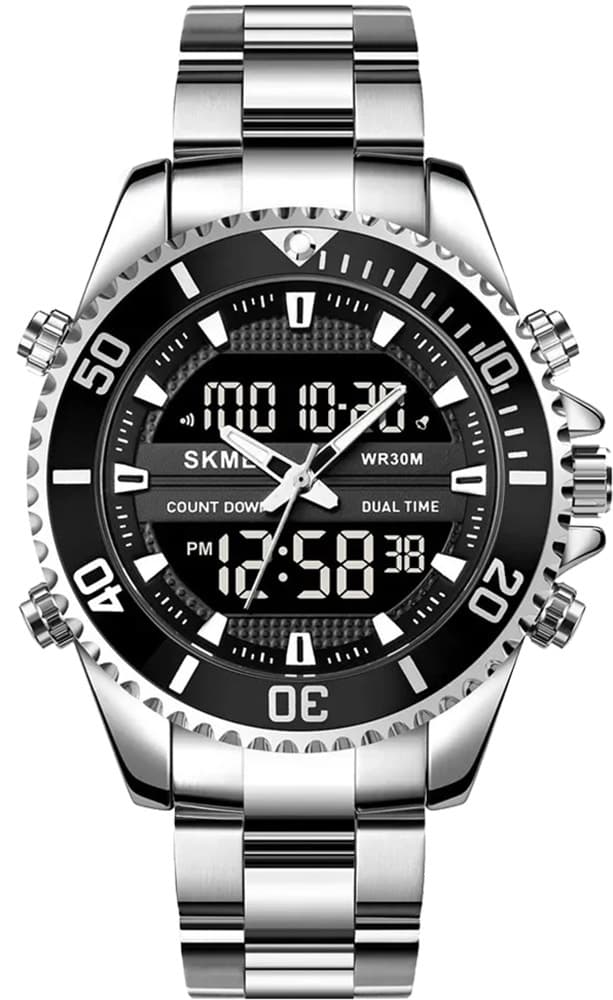 Relógio Skmei 1850 Prata/Preto Masculino