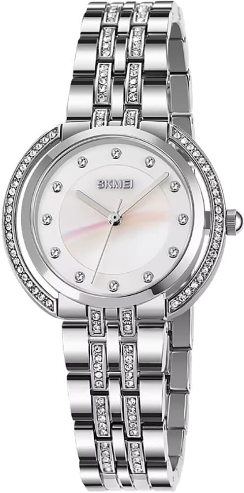 Relógio Skmei 1979 Feminino Prateado/Branco