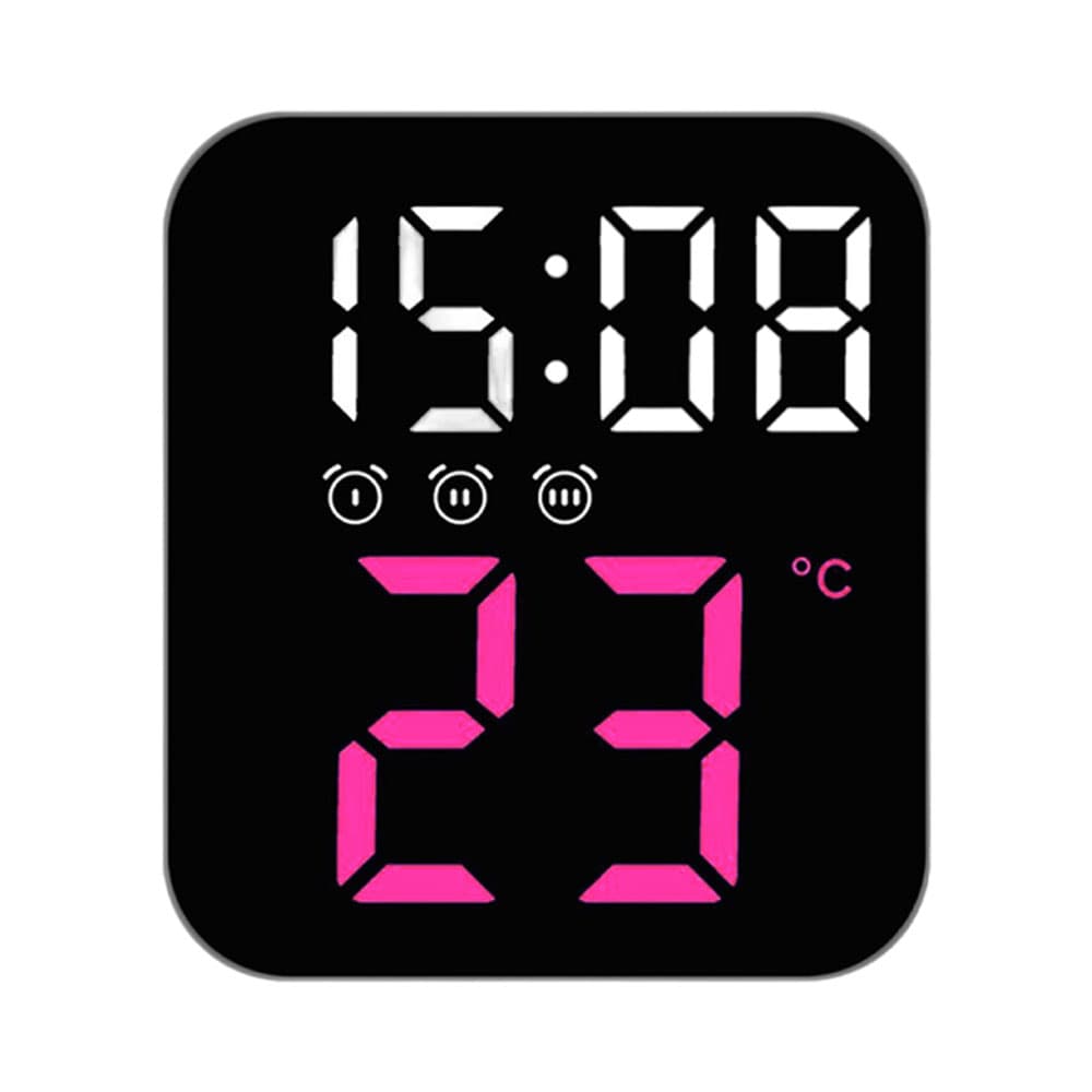 Relógio Digital de Mesa Satellite Ac-T6824 LED Rosa