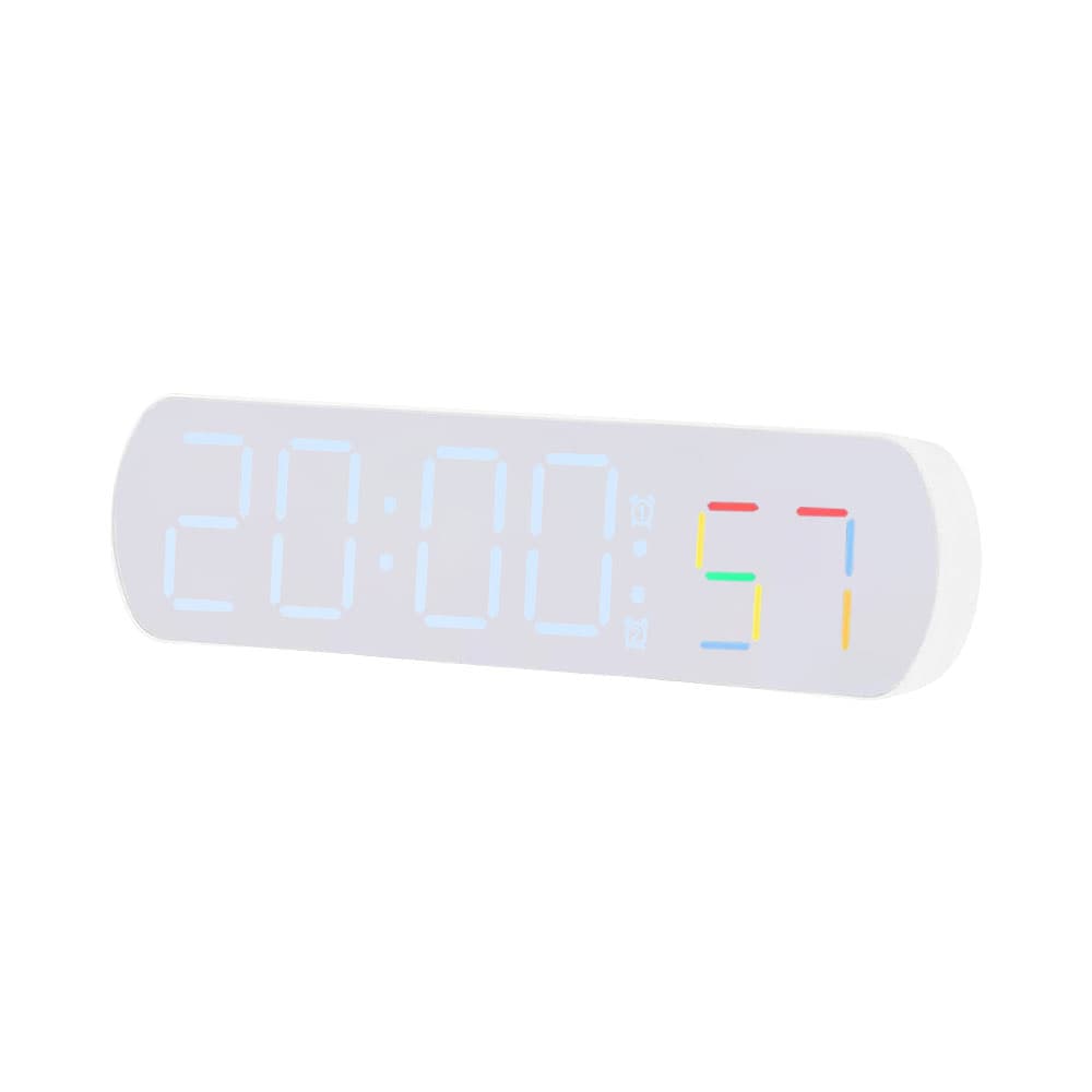 Relógio Digital de Mesa Satellite Ac-T6882 LED Branco - Celeste