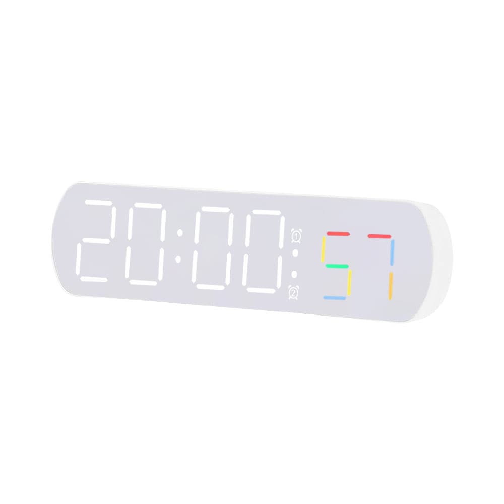 Relógio Digital de Mesa Satellite Ac-T6884 LED Branco