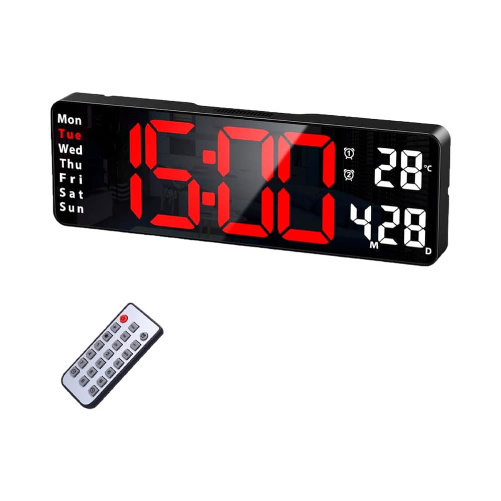 Relógio Digital de Parede Satellite Ac-T6811 LED Vermelho