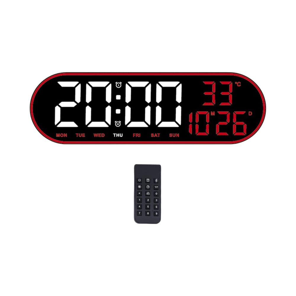 Relógio de Parede Digital Satellite Ac-T7021 LED Vermelho - Branco