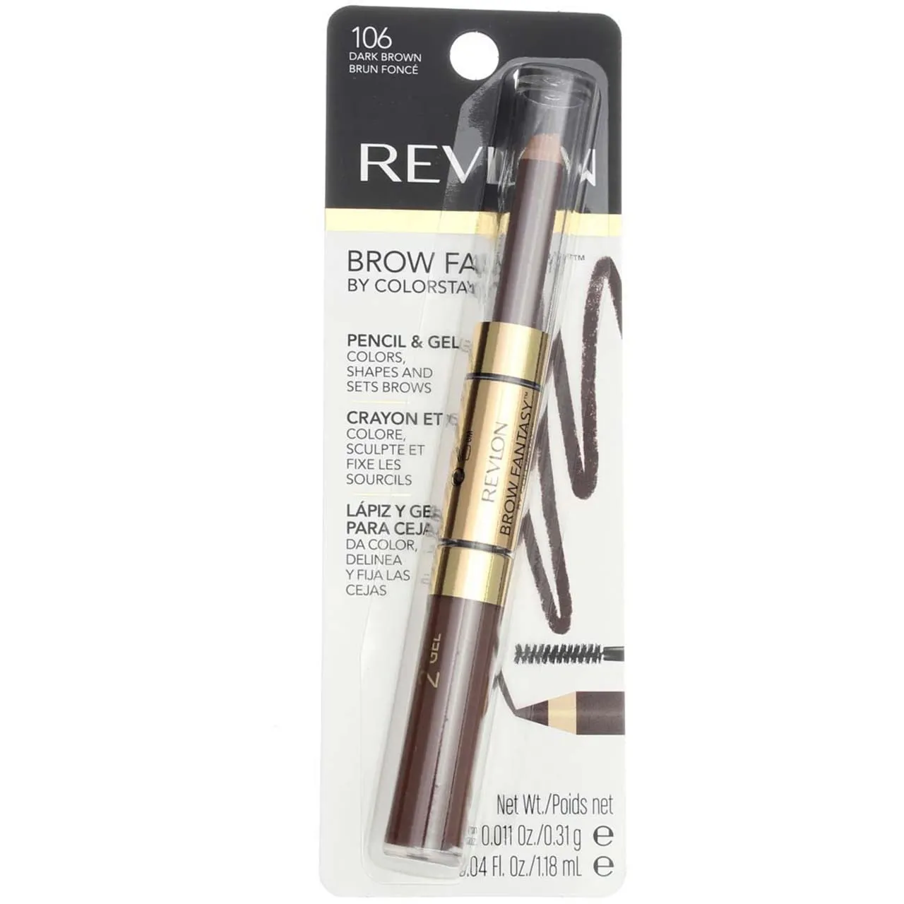Lápis de Sobrancelha Revlon 106 Dark Brown