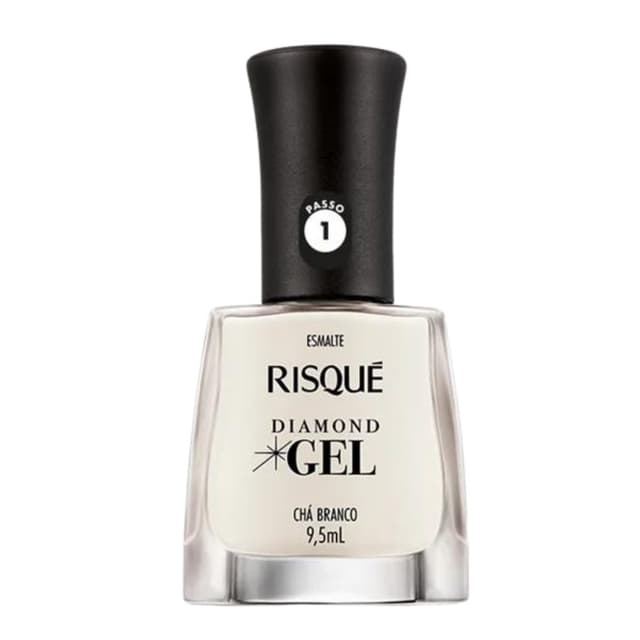 Risque Esmalte De Uñas Cremoso Diamond Gel Cha Branco 9.5ML