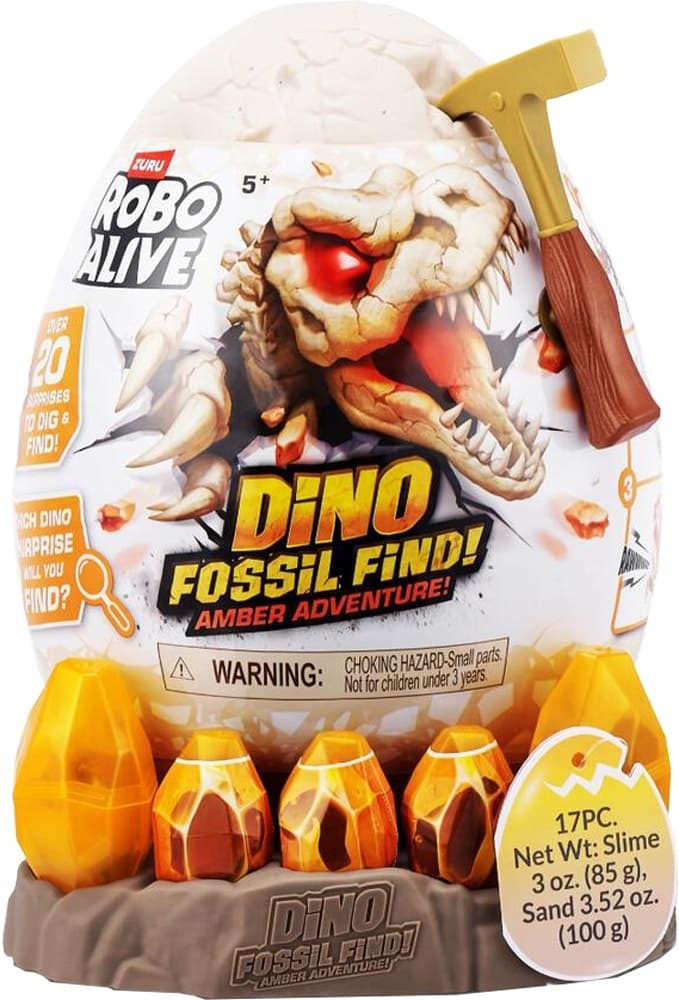 Robô Vivo Dino Fossil Find Amber Adventure Zuru