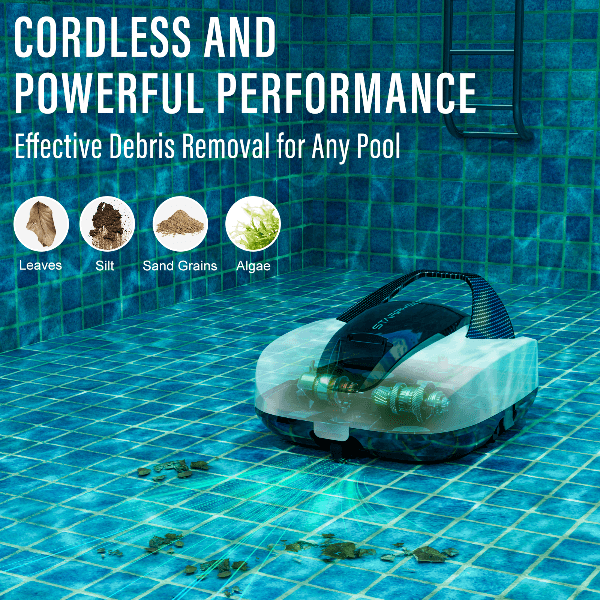 Robô Aspirador de Piscina 4Life Sem Fio com Navegação Autônoma Bivolt 100-240V