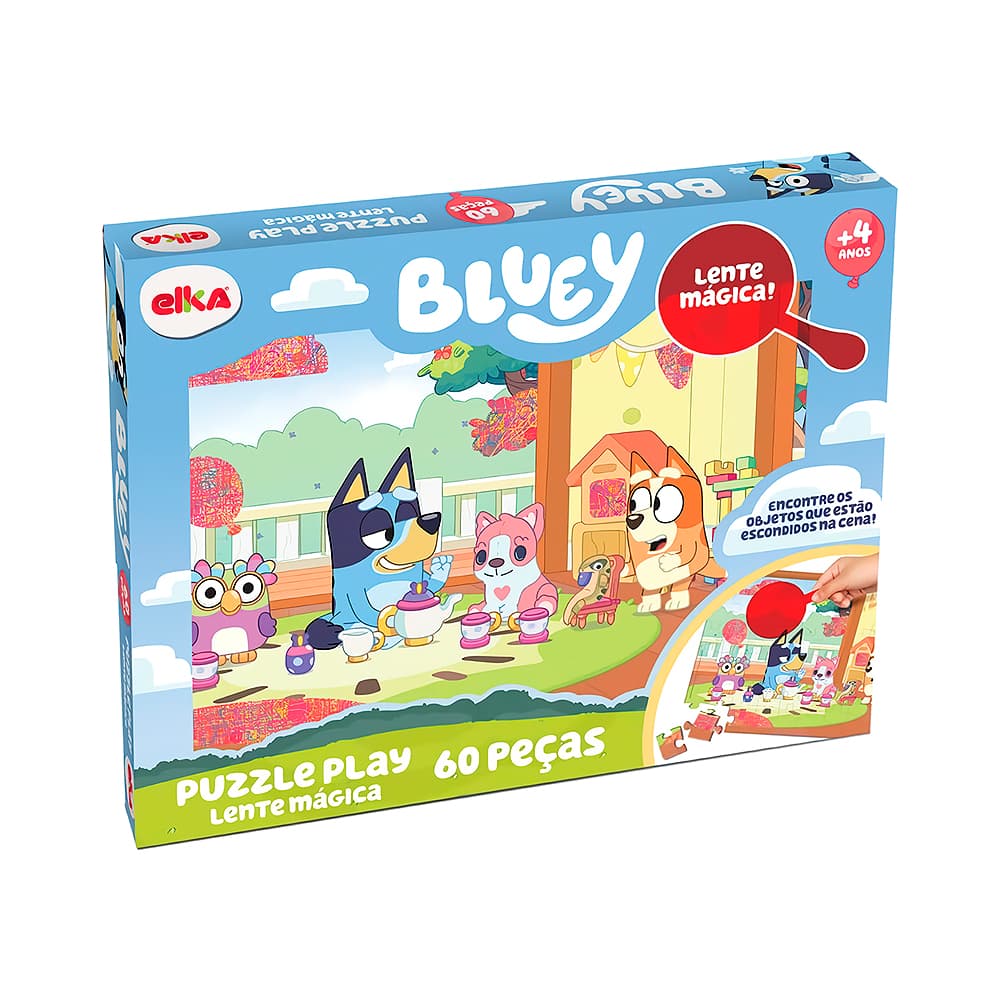 Quebra-Cabeça Play Bluey 60 Peças Lente Mágica