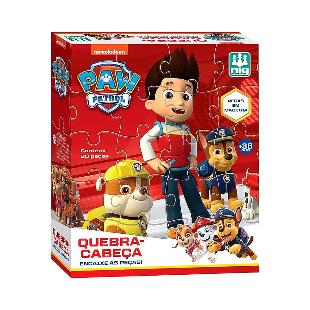 Quebra-Cabeça Nig Brinquedos Paw Patrol 30 Peças