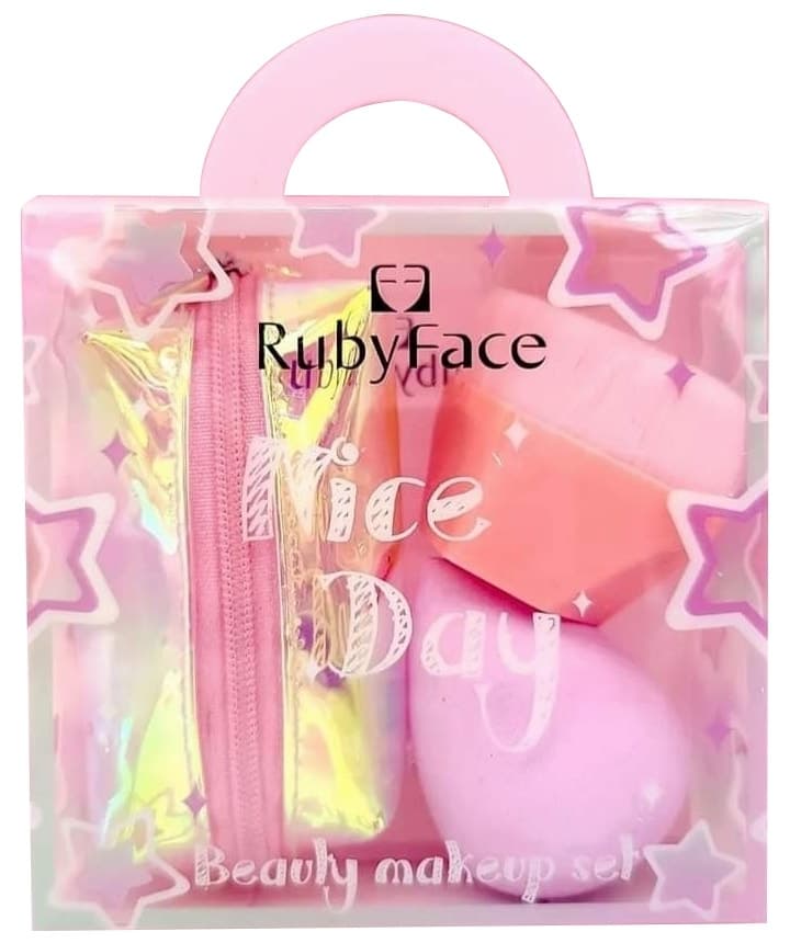 Kit de Pincéis e Esponja Ruby Face Nice Day Y30143