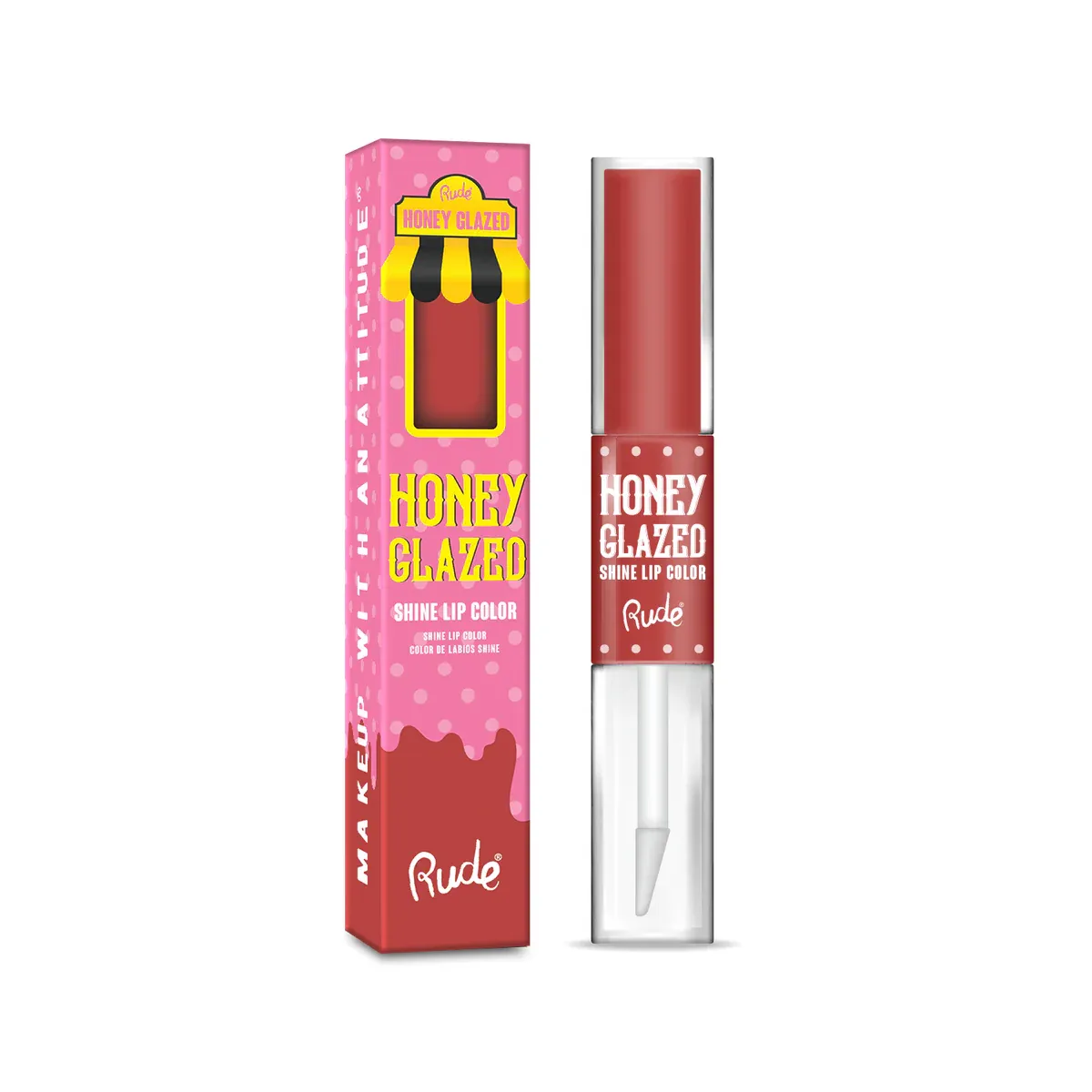 Batom Líquido Rude Honey Glazed Shine Lip Color 2 Em 1 Cronuts