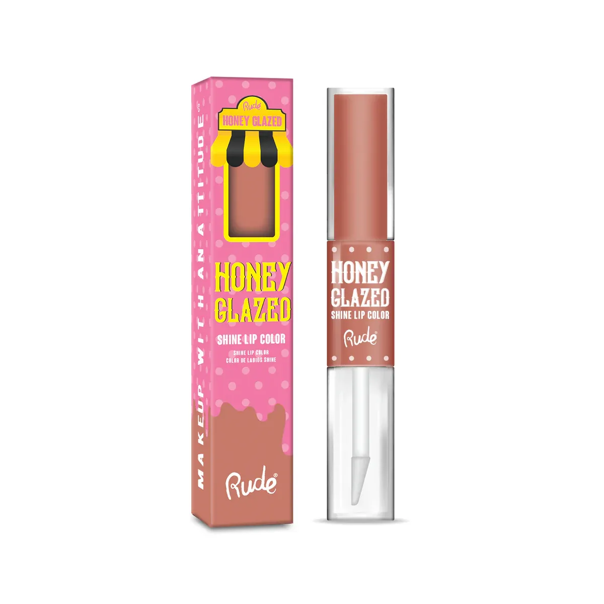 Rude Labial Liq.honey Glazed Shine Lip Color 2EN1 Plain