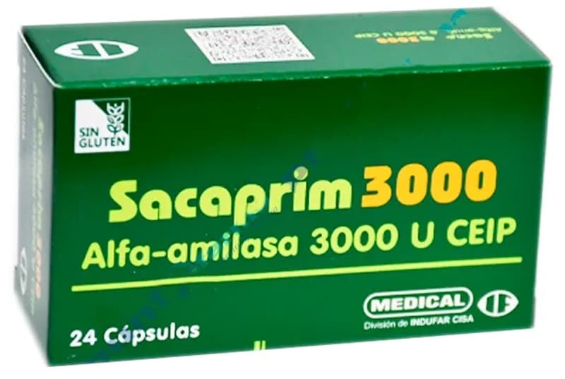 Sacaprim 3000 Alfa-Amilasa (24 Cápsulas)