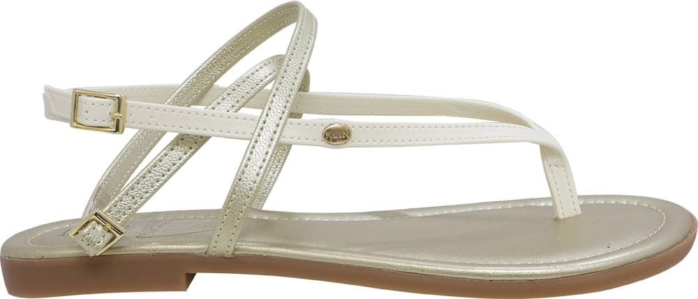 Sandália Infantil Klin 126173000-008466 Branco/Dourado