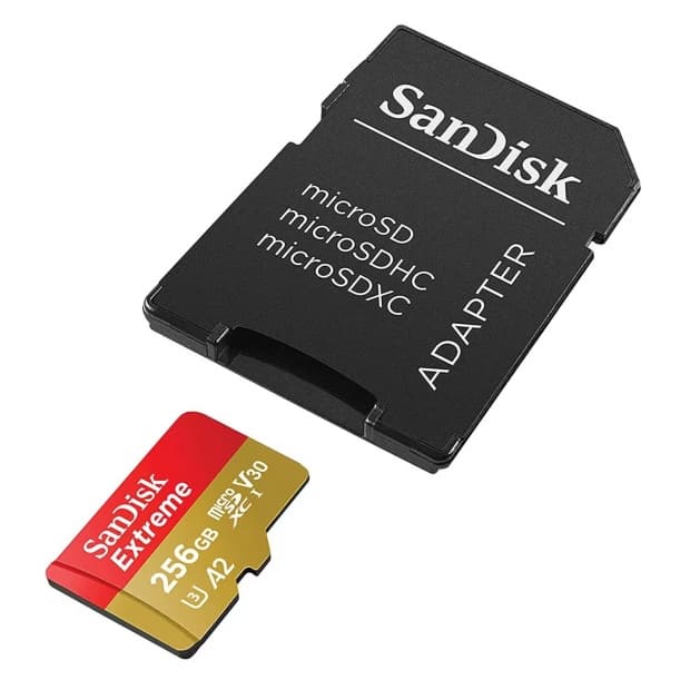 Cartão MicroSDXC Sandisk Extreme 256GB 190MB/s com Adaptador