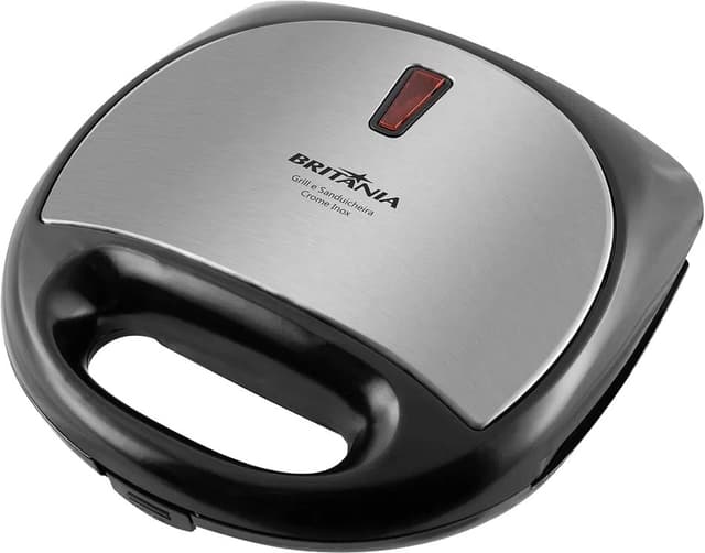 Sanduicheira e Grill Britania Crome Inox Preto/Prata - 220V-50Hz/60Hz