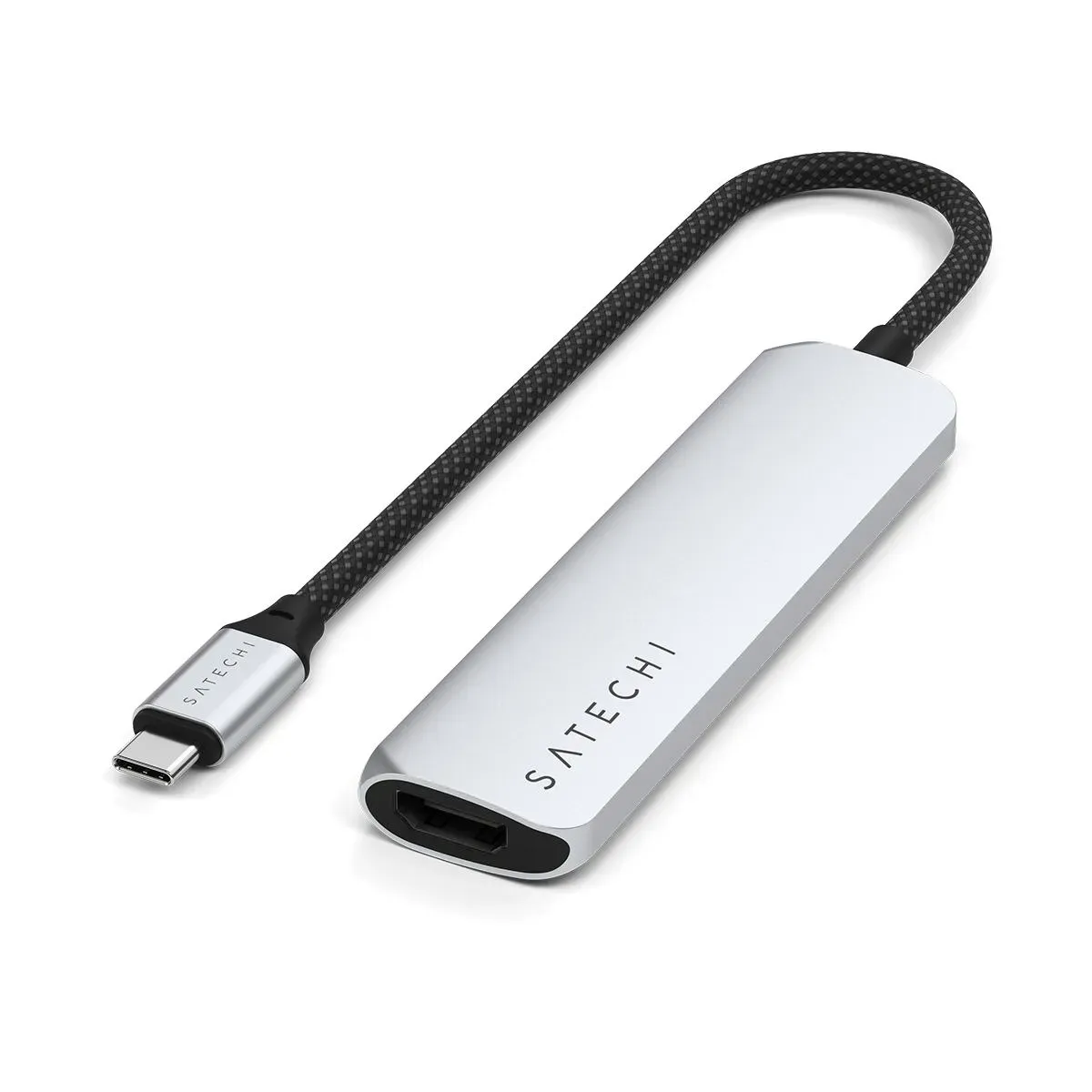 Hub USB-C 4 Em 1 Satechi Slim Multiport Adapter 4K Prateado