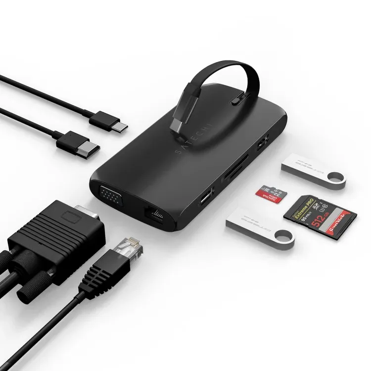 Satechi Hub St-ucmbak USB-C On-the-go Multiport Adapter Black