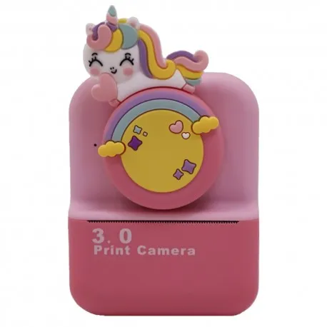 Câmera Infantil Satellite Unicornio com Impressora para Colorir A-Dv936 Rosa