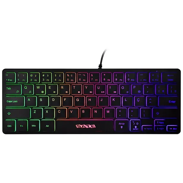 Teclado Satellite Mini Ak-871 Multimídia Português Preto